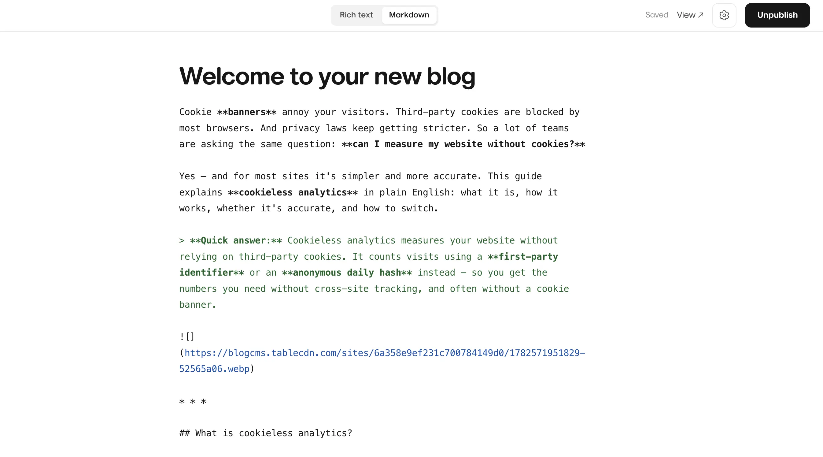 First-class Markdown support