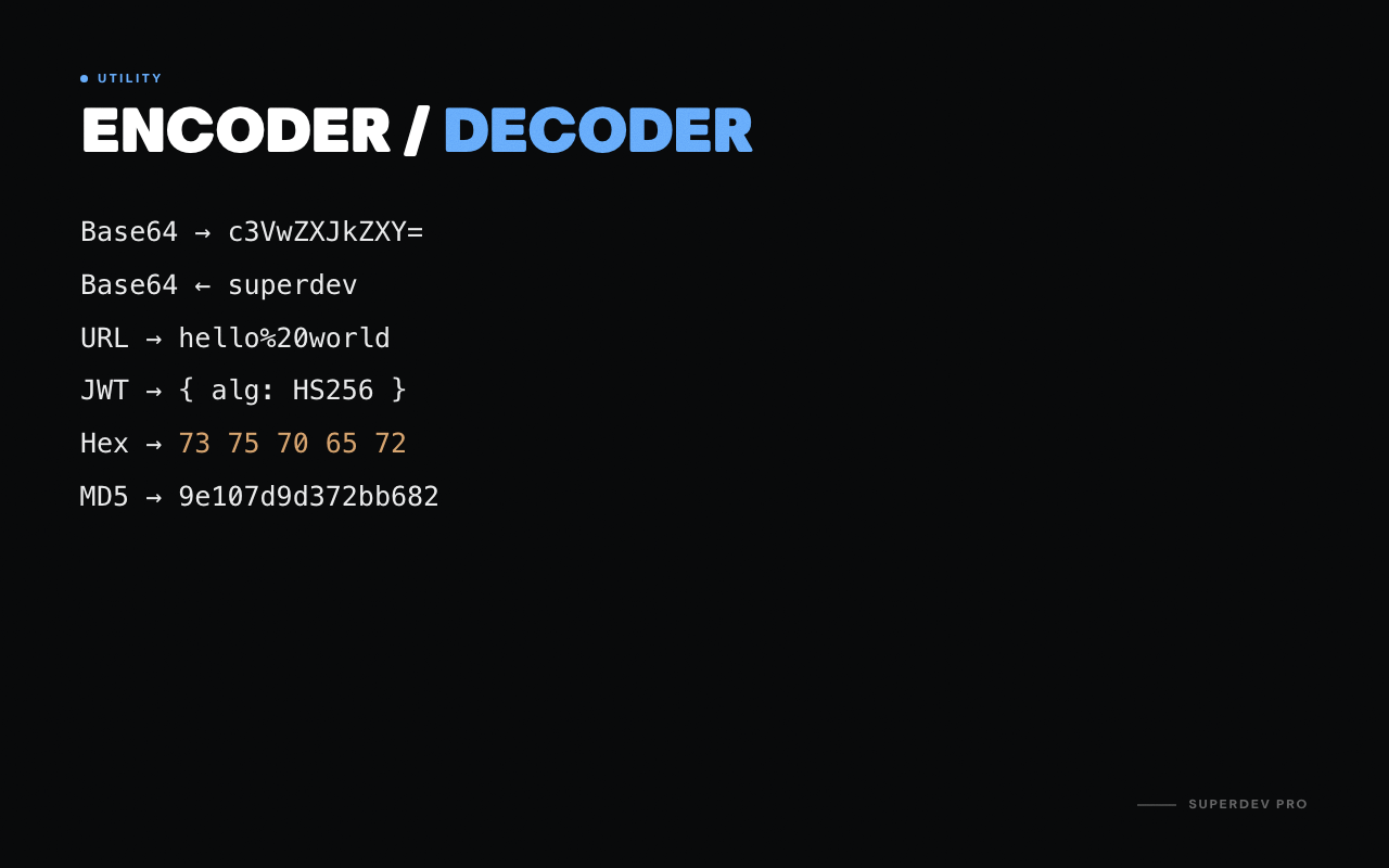 Encoder / Decoder Extension for Chrome & Firefox — SuperDev Pro